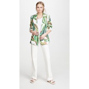 FARM Rio Green Tropical Pineapple Print Blazer